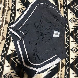 Black and White Athletic Shorts with Classic Contrast